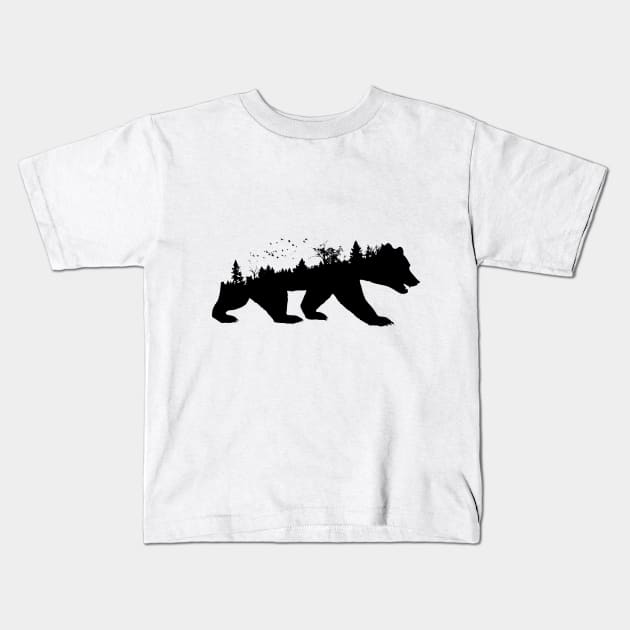 Forest Bear Kids T-Shirt by valsymot